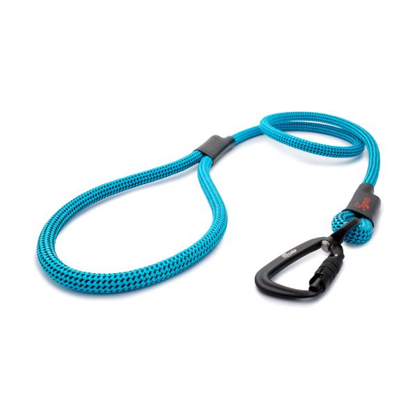klassische Hundeleine TWIST - L - 115cm - blau mit schwarzen Punkten